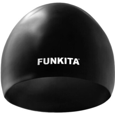 Still Black  Dome Racing Swimming Cap