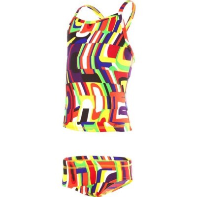 System Distortion Toddler Girl's Tankini & Brief Two Piece
