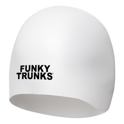 Still White  Dome Racing Swimming Cap