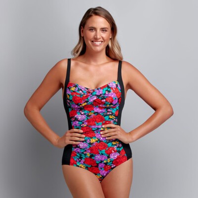 Wild Roses Grow Ladies Ruched One Piece