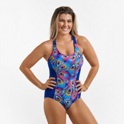 Peacock Paradise Ladies Brace Me Back One Piece