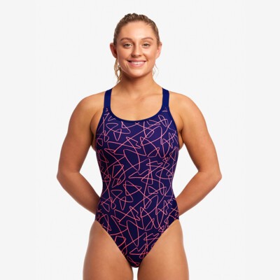 Funkita Colour Block One Piece Pink Shadow | Ladies Swimwear