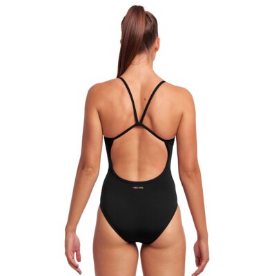 Ladies Tie Me Tight One Piece Still Black