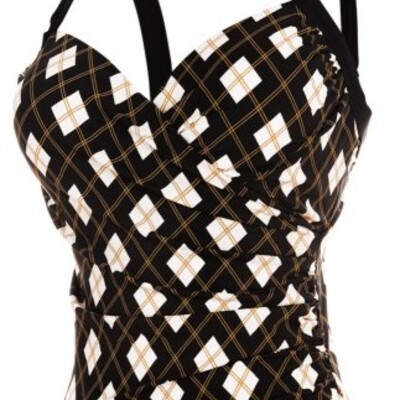 Royal Ascot Ladies Gathered Crossover Tankini