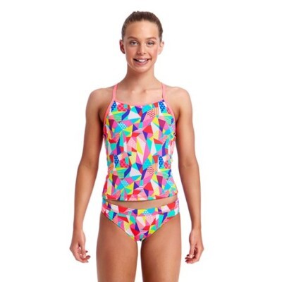 Pastel Patch Girl's Tankini & Brief Two Piece