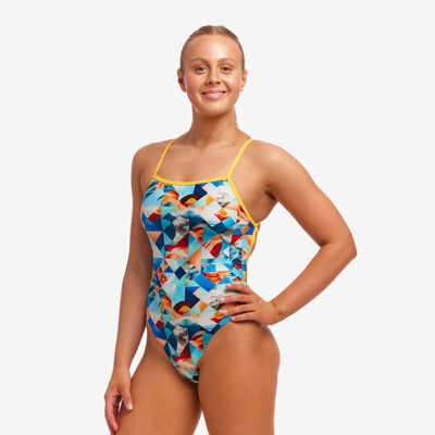 Smashed Wave Ladies Strapped In One Piece