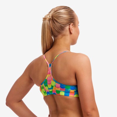 Blocked Dotty Ladies Swim Crop Top