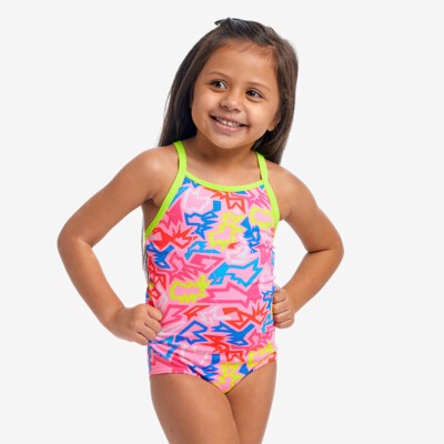 Funkita Printed One Piece Minky Pinky | Toddler Girls Swimwear