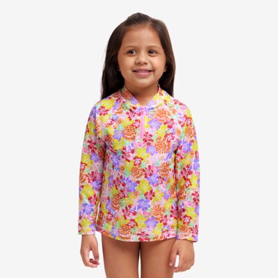 Summer Garden Toddler Girl's Zippy Rash Vest