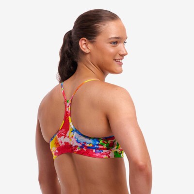 Ink Jet Ladies Swim Crop Top