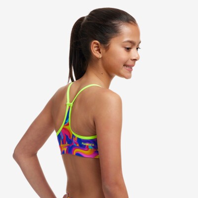 Summer Swirl Girl's Swim Crop Top