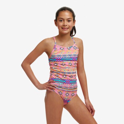 Devil In Detail Girl's Swim Steady Tankini & Brief
