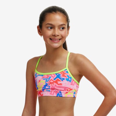 Rock Star Girl's Swim Crop Top