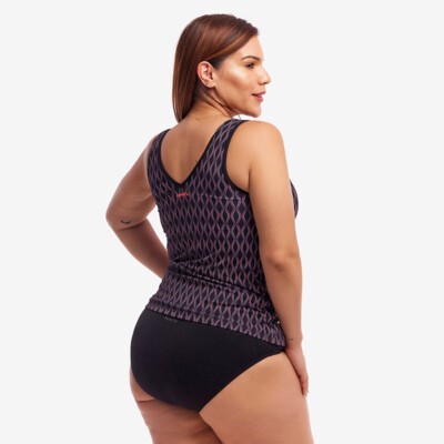 Curvy Queen Ladies Zip Front Tankini