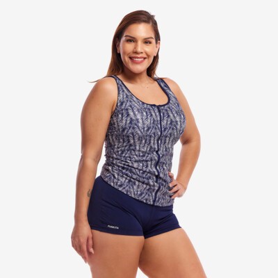 Pressure Palm Ladies Zip Front Tankini