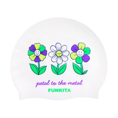 Petal To The Metal  Silicone Swimming Cap
