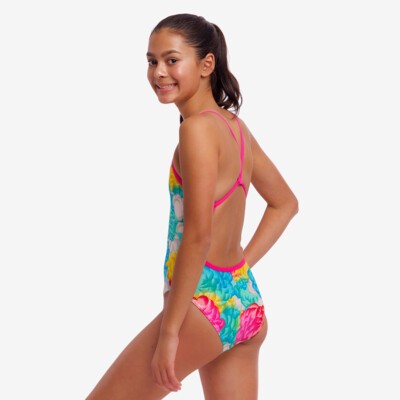 Cloudy Colours Girl's Single Strap One Piece