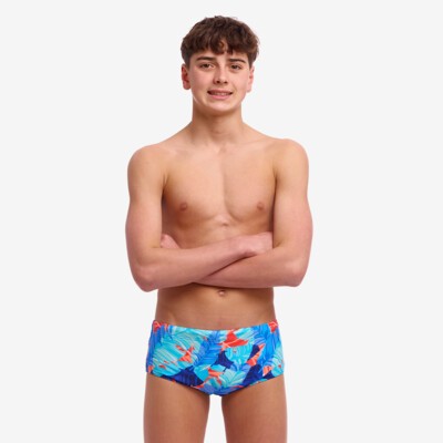 Lotsa Leaves Boy's Sidewinder Trunks