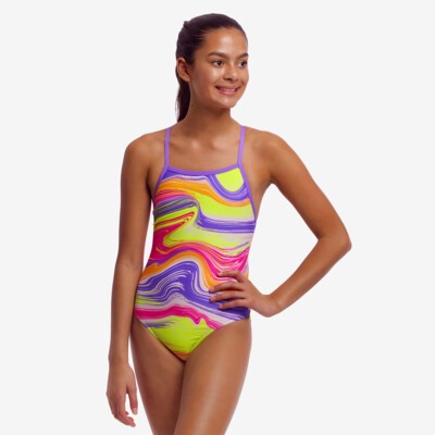 【NONCODE】Solute long slip one piece Chlorine Resistant Krinkle Textured Solid Twist Front Plus