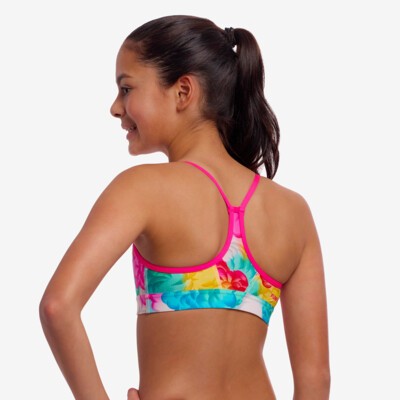 Cloudy Colours Girl's Swim Crop Top
