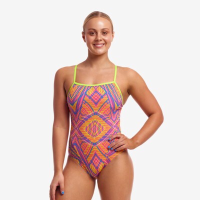 【THE MOZZ】Vita Pintuck Strap One Piece Funkita Strapped In One Piece Zinc'd | Ladies Swimwear