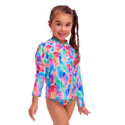 Tickle Pink Toddler Girl's Zippy Rash Vest