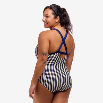 Admiralty Stripe Ladies Brace Me Back One Piece