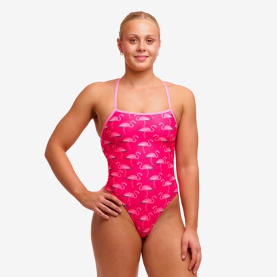 Flaming Go Gos Ladies Strapped In One Piece