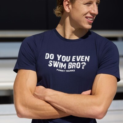 Swim Bro Navy Men's Crew Neck T-Shirt