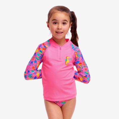 Fishilicious Toddler Girl's Zippy Rash Vest