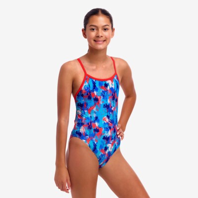 Messy Messy Messy Girl's Single Strap One Piece