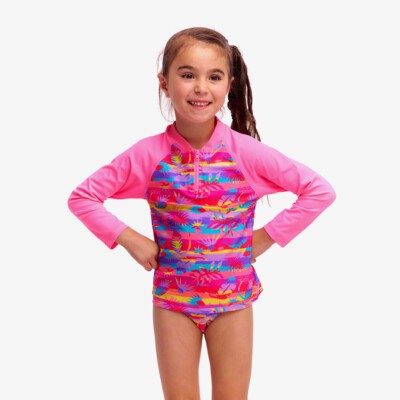 Leave In Toddler Girl's Zippy Rashie & Brief