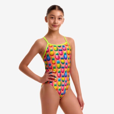Pinky Piney Girl's Single Strap One Piece