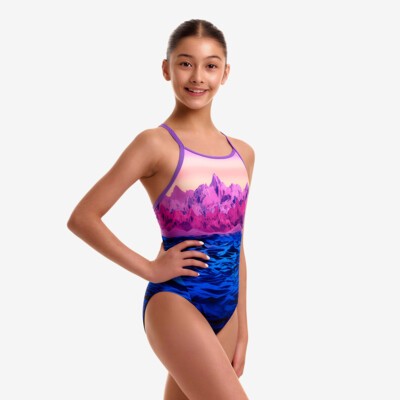 Pink Peaks Girl's Diamond Back One Piece