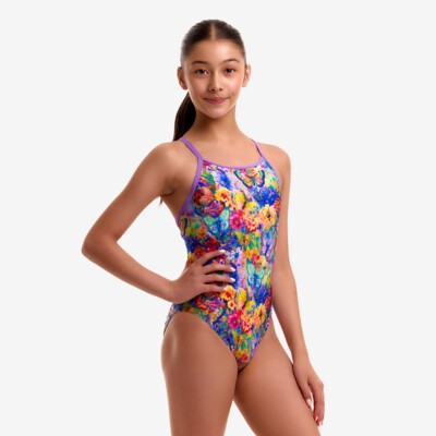 Austin Flowers Girl's Diamond Back One Piece