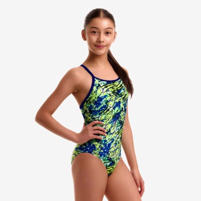 Scaled Back Girl's Diamond Back One Piece