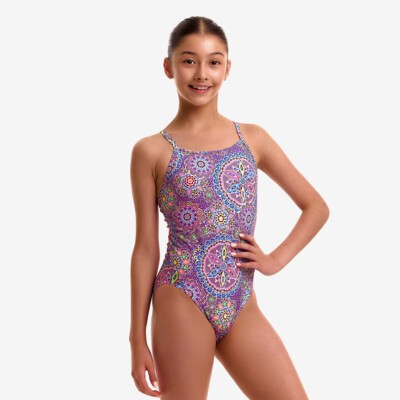 Love Lacy Girl's Diamond Back One Piece