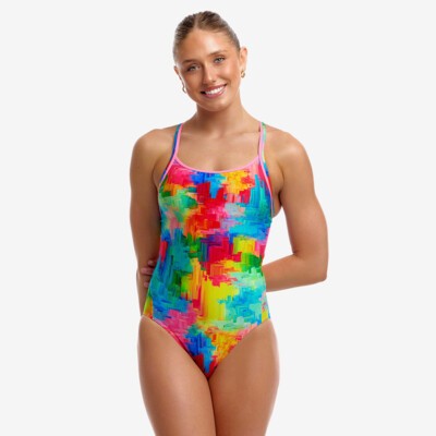 Falling Colours Ladies Diamond Back One Piece