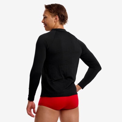 Still Black Men's Long Sleeve Rash Vest