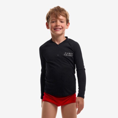 Still Black Toddler Boy's Long Sleeve Rash Vest