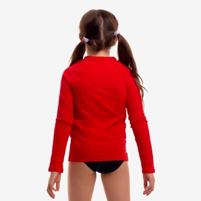 Still Red Toddler Girl's Long Sleeve Rash Vest