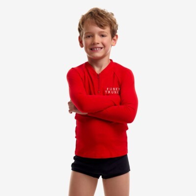 Still Red Boy's Long Sleeve Rash Vest