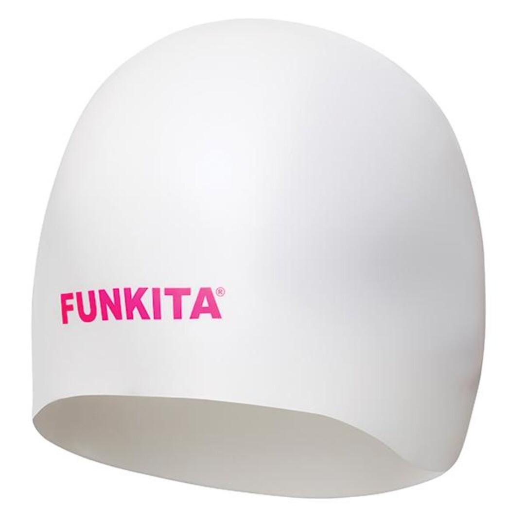 Still White  Dome Racing Swimming Cap