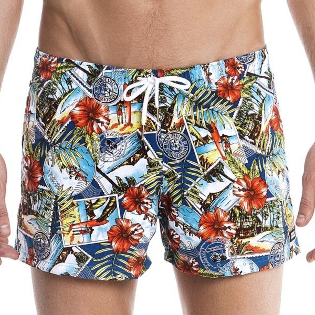 Postcard Paradise Men's Shorty Shorts Short