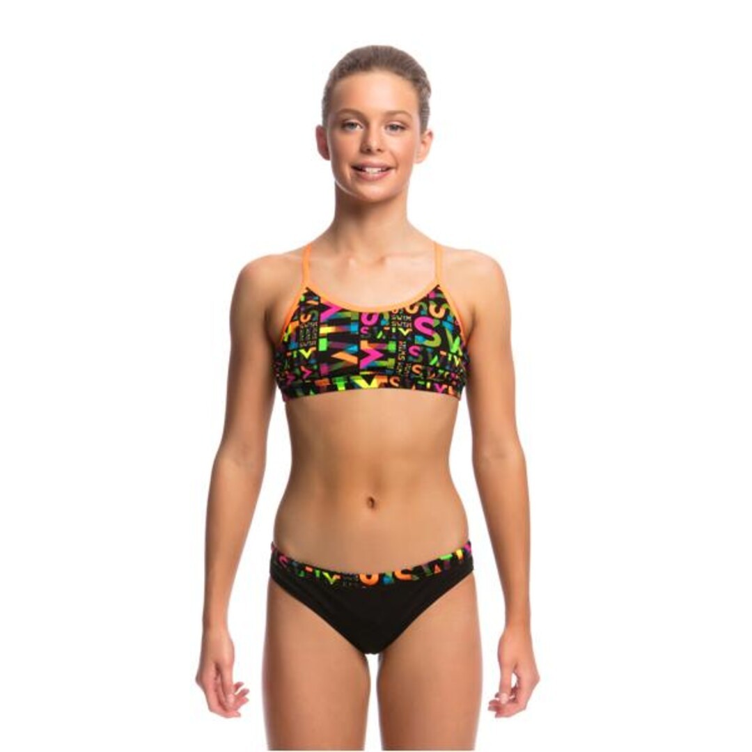 FUNKITA Fille (8-14ans) Jumbled Up - Racerback 2 pieces - Maillot de bain  Natation Fille Collection Flying Start