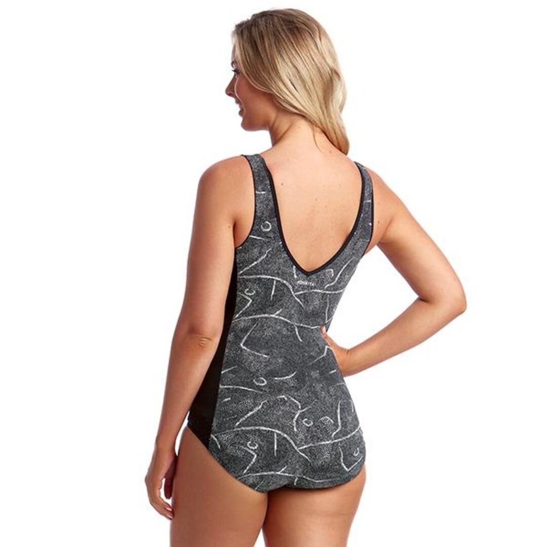 Crack Up Ladies Zip Front Panelled One Piece