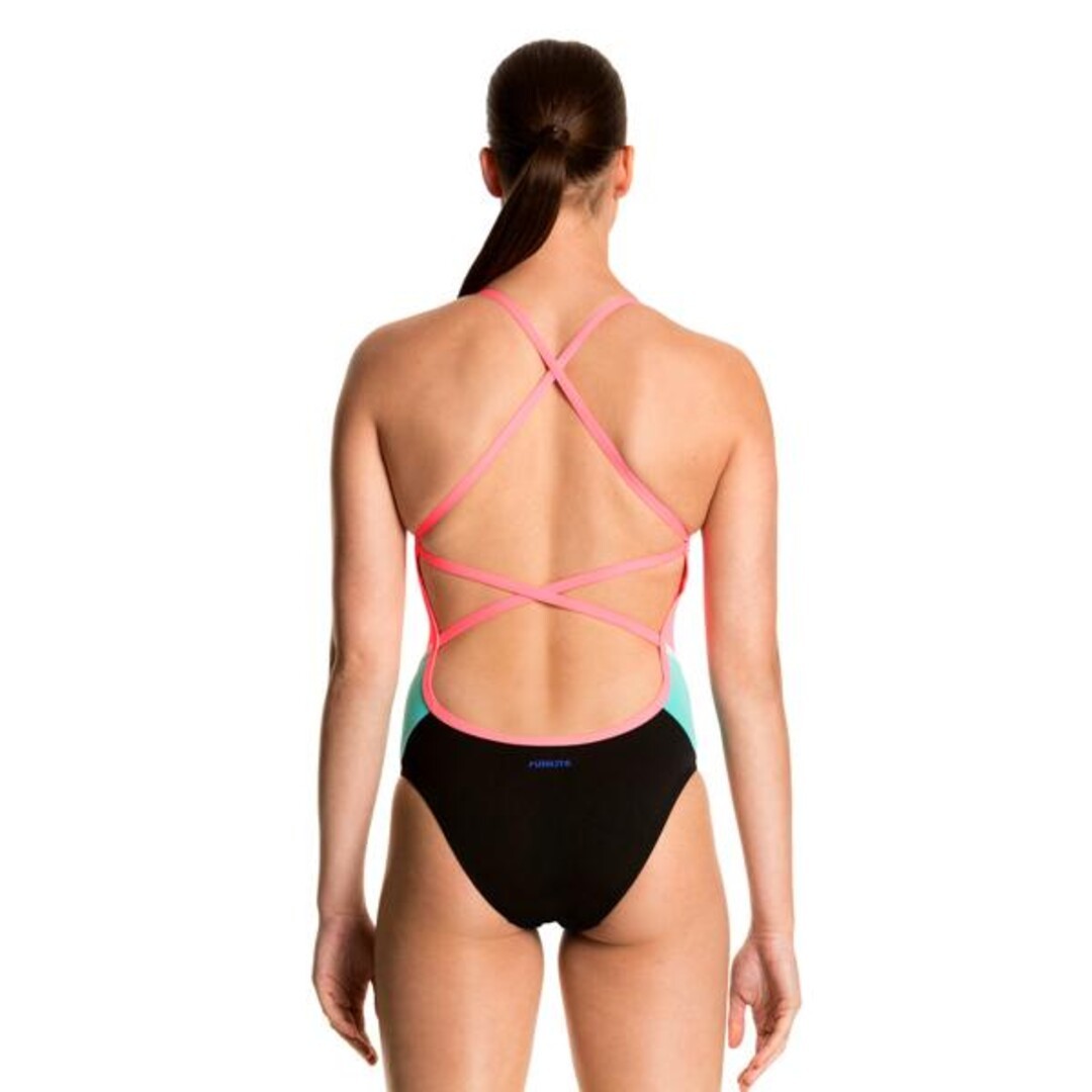 Funkita Colour Block One Piece Scuba Blue Ladies Swimwear