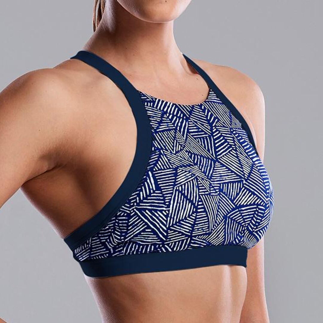 【HI FI FNK】 Cropped Half Top Funkita Fit High Neck Crop Top Huntsman | Ladies Activewear