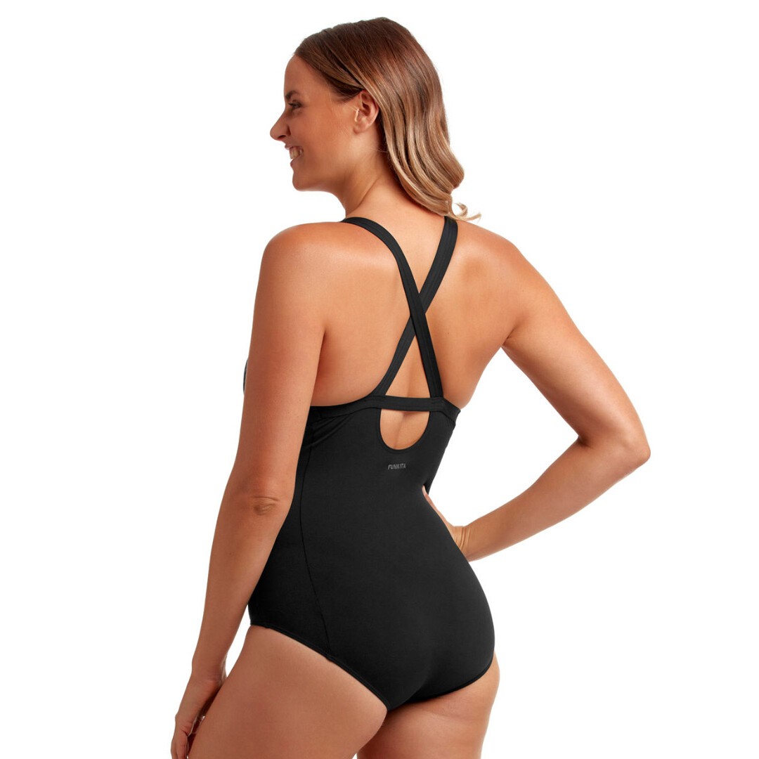 Funkita Form Brace Me Back Swim One Piece Still Black Ladies