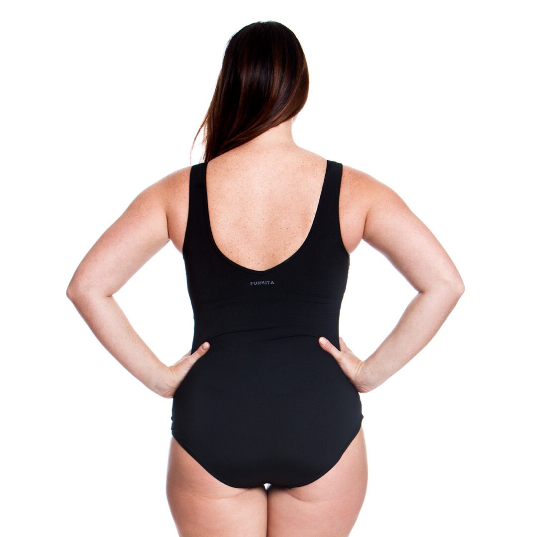 Women's one piece discount zip front swimwear